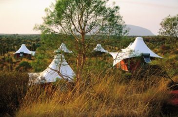 Longitude 131 tent canopies 
Photo Credit: Voyages Indigenous Tourism Australia